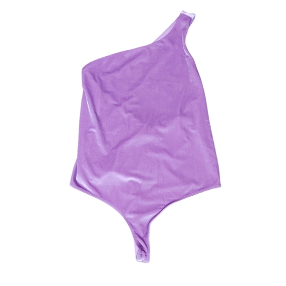 Fabletics Lilac Purple Gigi Velour One Shoulder Bodysuit Womens Plus Size 1X NWT - Picture 5 of 10